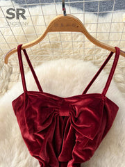 Bow Velvet Party Dress