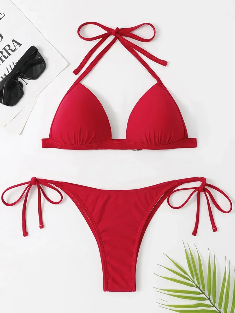 Halter Bra Cup Bikini