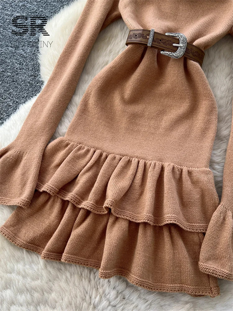 Autumn Ruffle Knit Dress