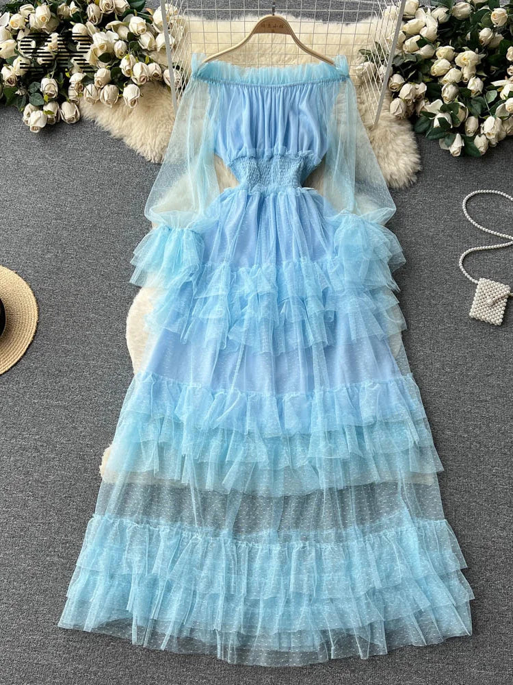 Mesh Party Long Dress