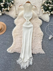 Vacation Tassel Knitted Dress