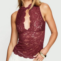 Womens Sexy Lace Going Out Crop Tops