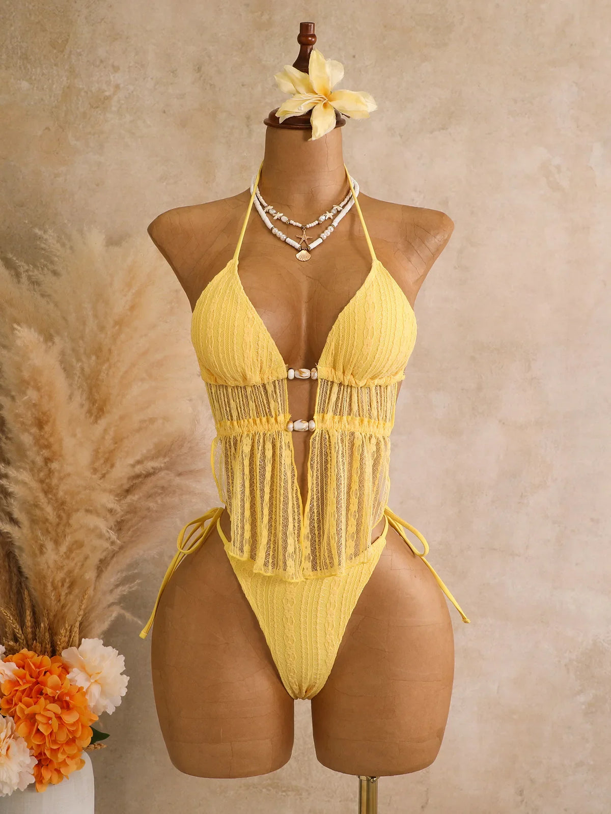 Sexy Yellow Triangle Bikini