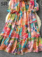 Floral Print Chiffon Dress