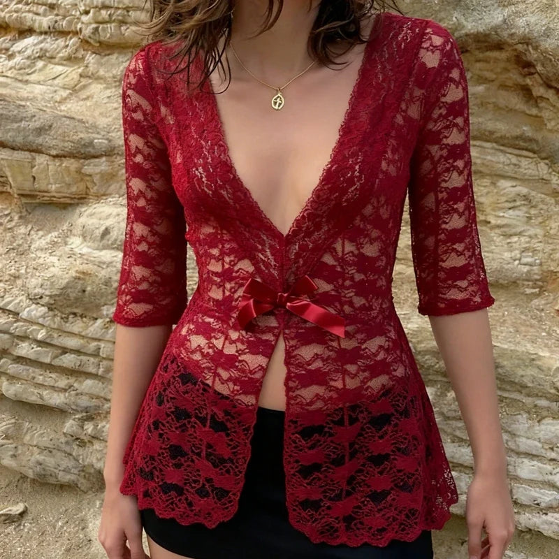 Coquette Floral Lace T-shirt