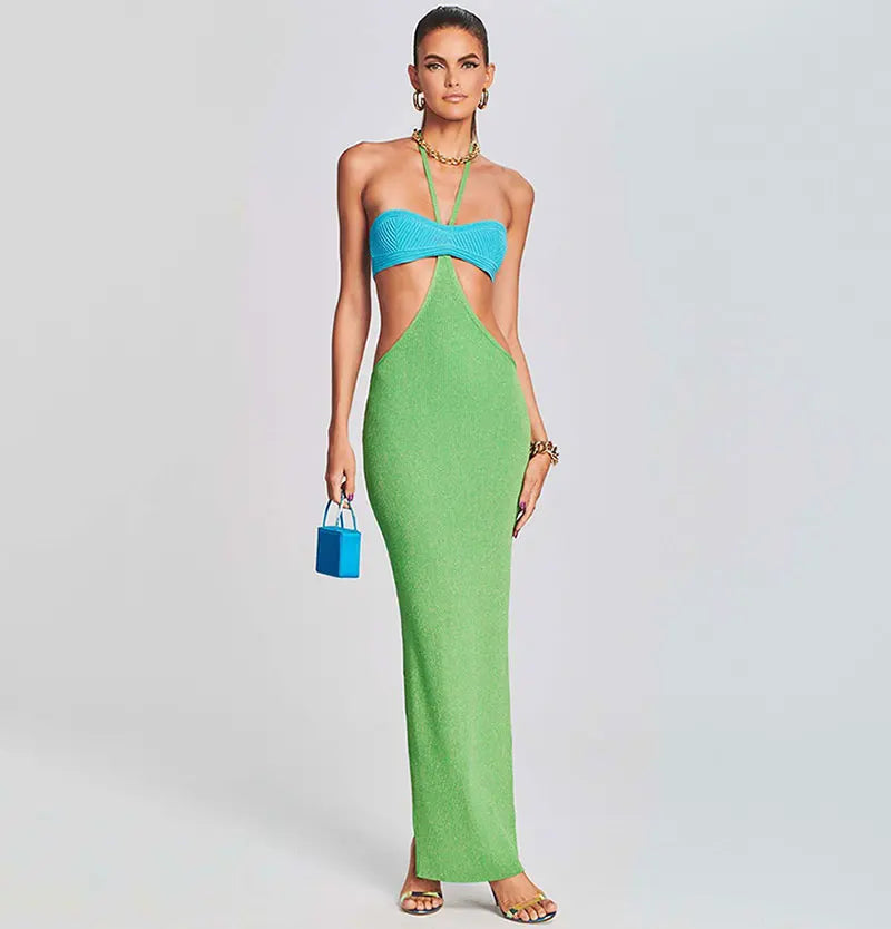 Halter Knitted Long Dress