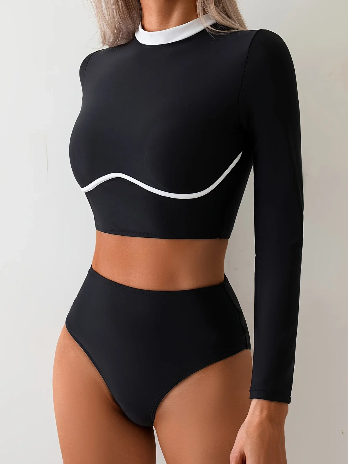 Vintage Black Contrast Bikini