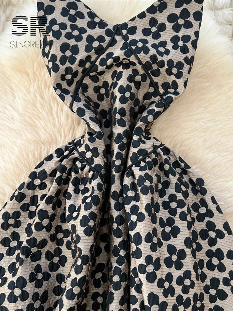 Floral Jacquard Vintage Dress