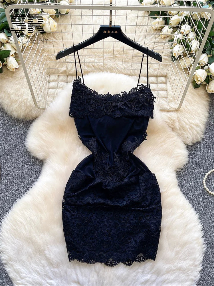 Lace Embroidery Sheer Dress