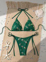 Sexy Sequin Floral Bikini Set