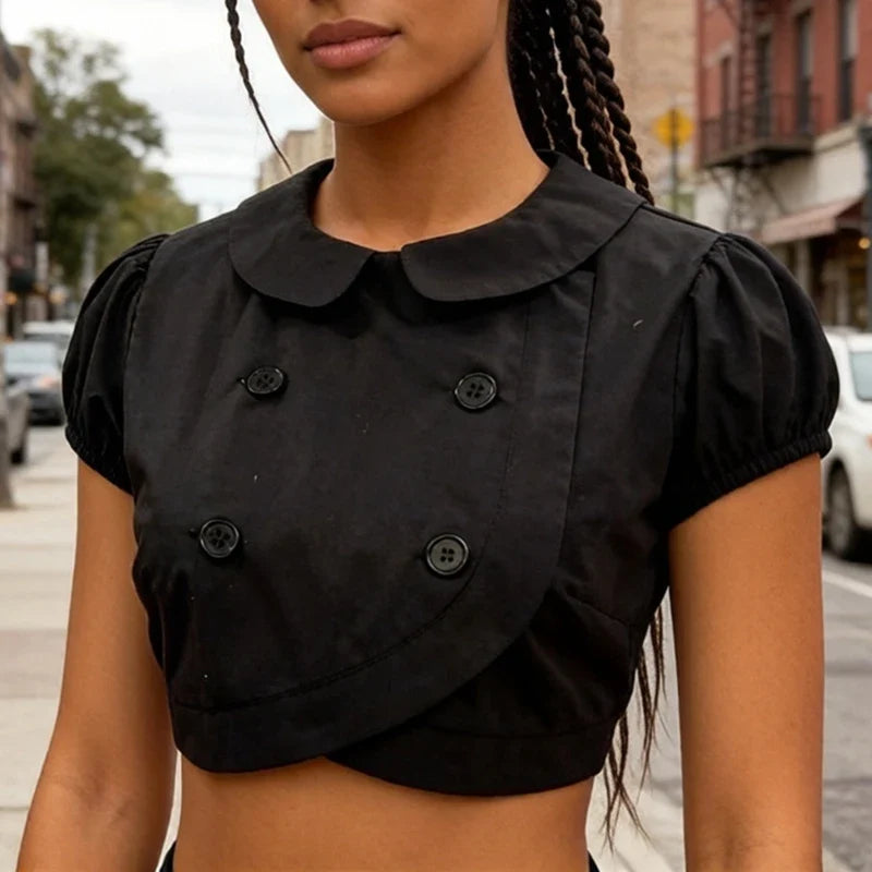 Vintage Doll Collar Crop Top