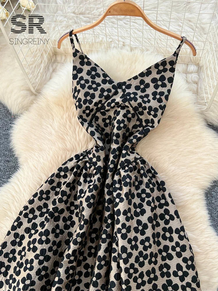 Floral Jacquard Vintage Dress
