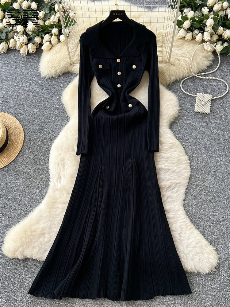 Elegant Knitted Party Dress