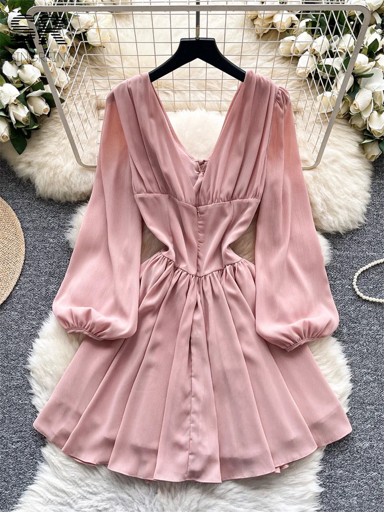Sweet Puff Sleeve Dress