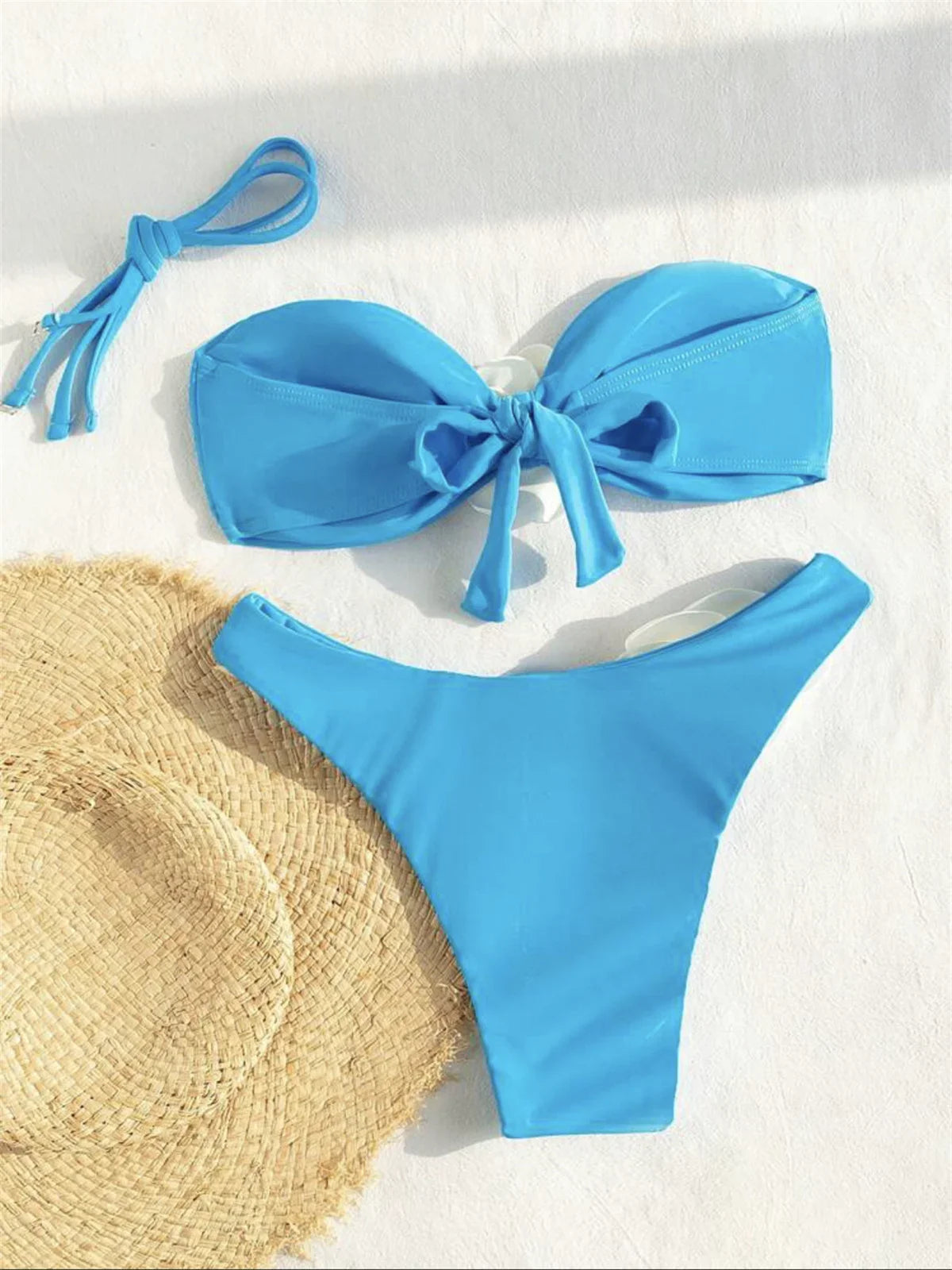 3D Flowers Bandeau Bikini