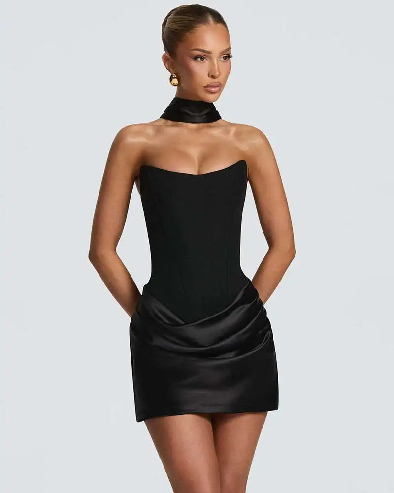 Sexy Strapless Corset Mini Dress