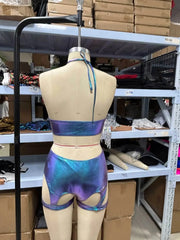 Sexy Blue Laser Bikini Set