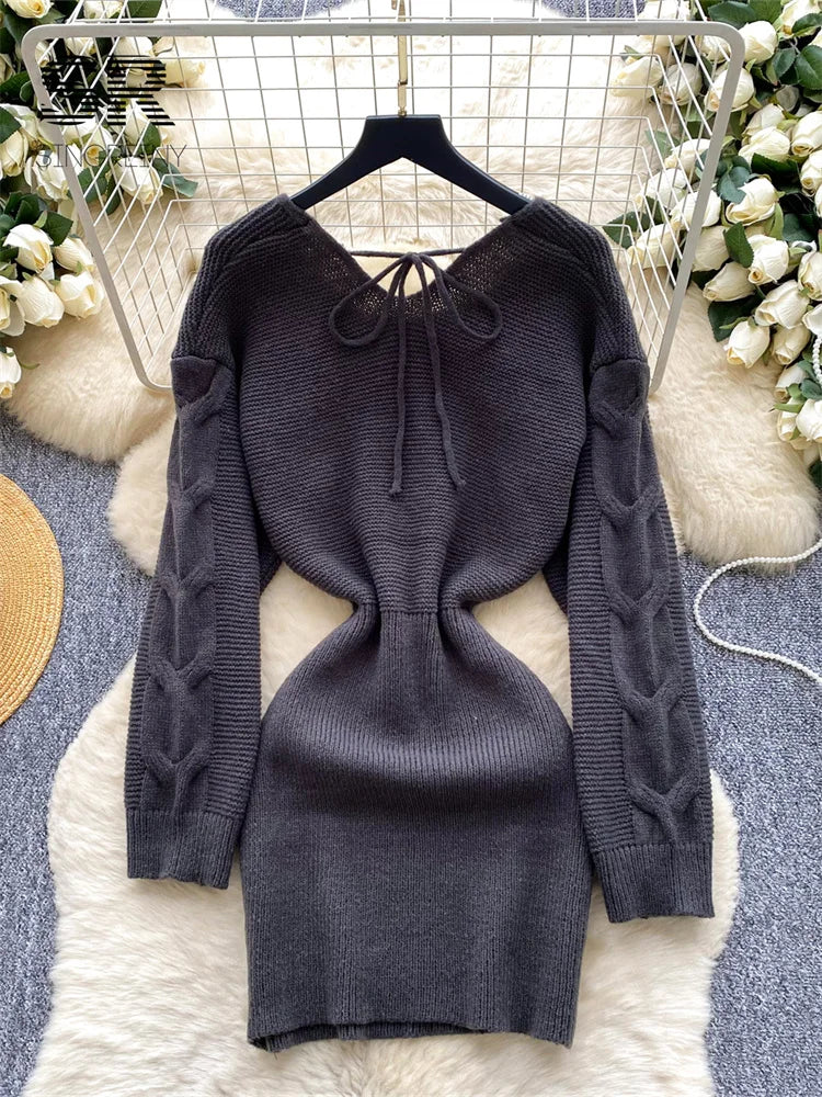 Twist Drill Knitted Dress