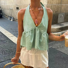 Bohemian Plaid Babydoll Tank Tops