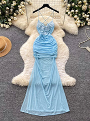 Spaghetti Strap Holiday Beach Long Dress