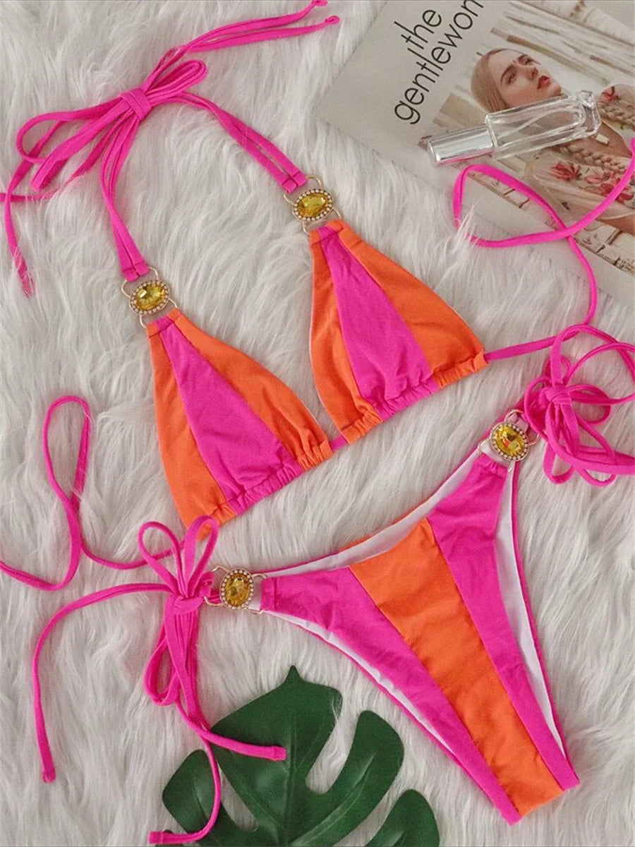 Sexy Rhinestones Bikini
