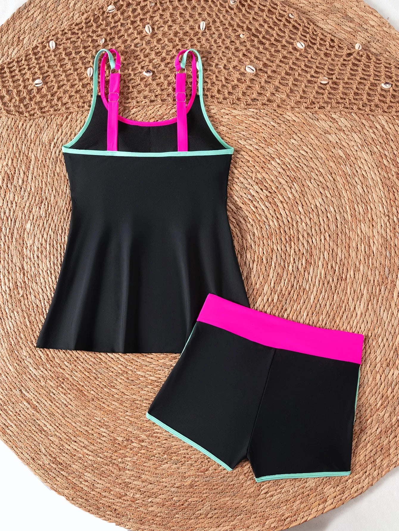 Vintage Black White Contrast Bikini Set
