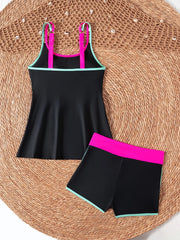 Vintage Black White Contrast Bikini Set