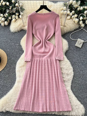 Winter Elastic Long Knitted Dress