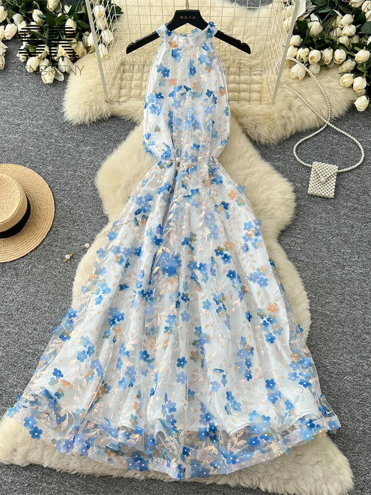 Floral Sequins Luxury Dress