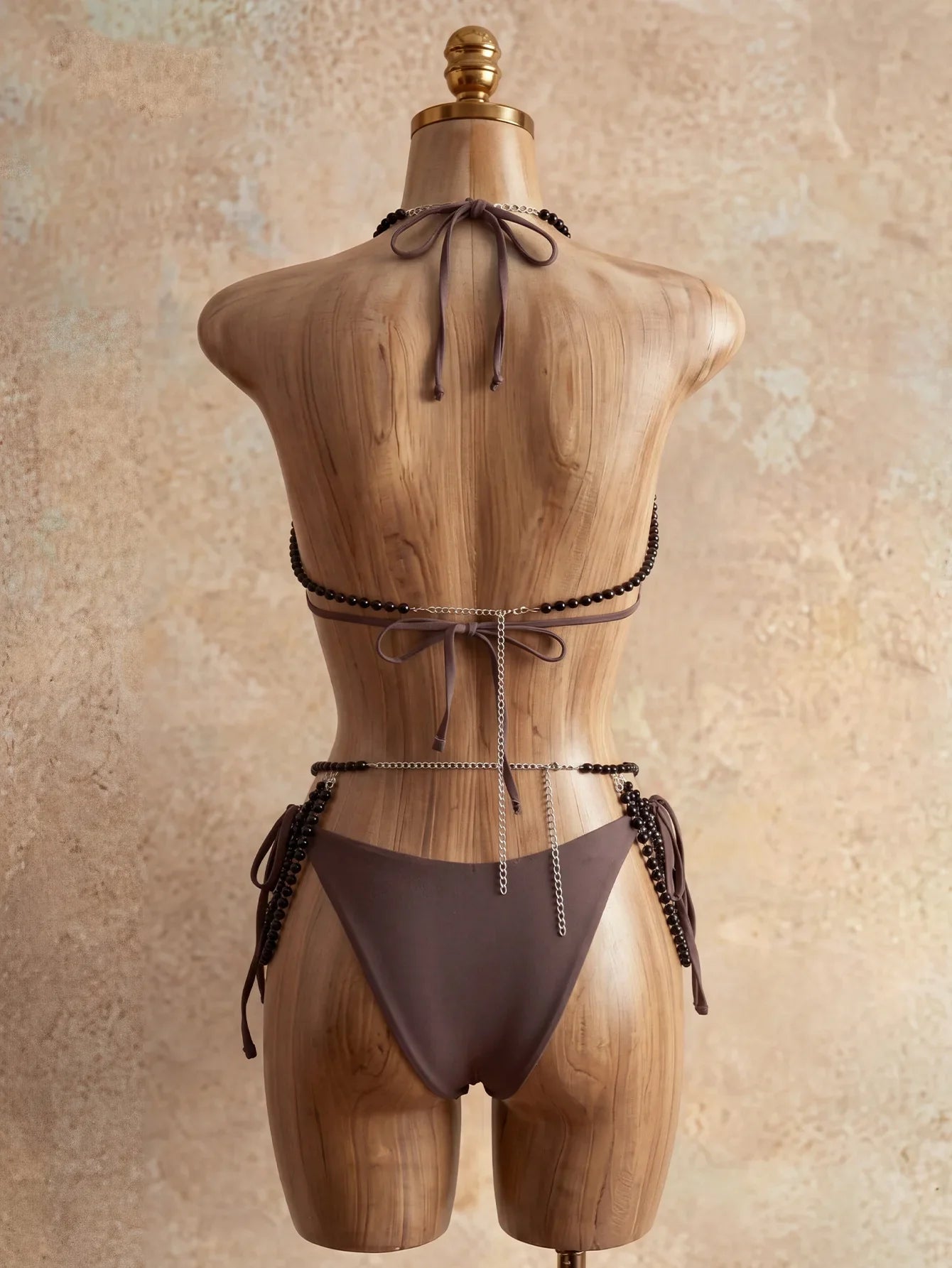 Luxury Metal Chain Cover Up 4 Piece Bikini Set