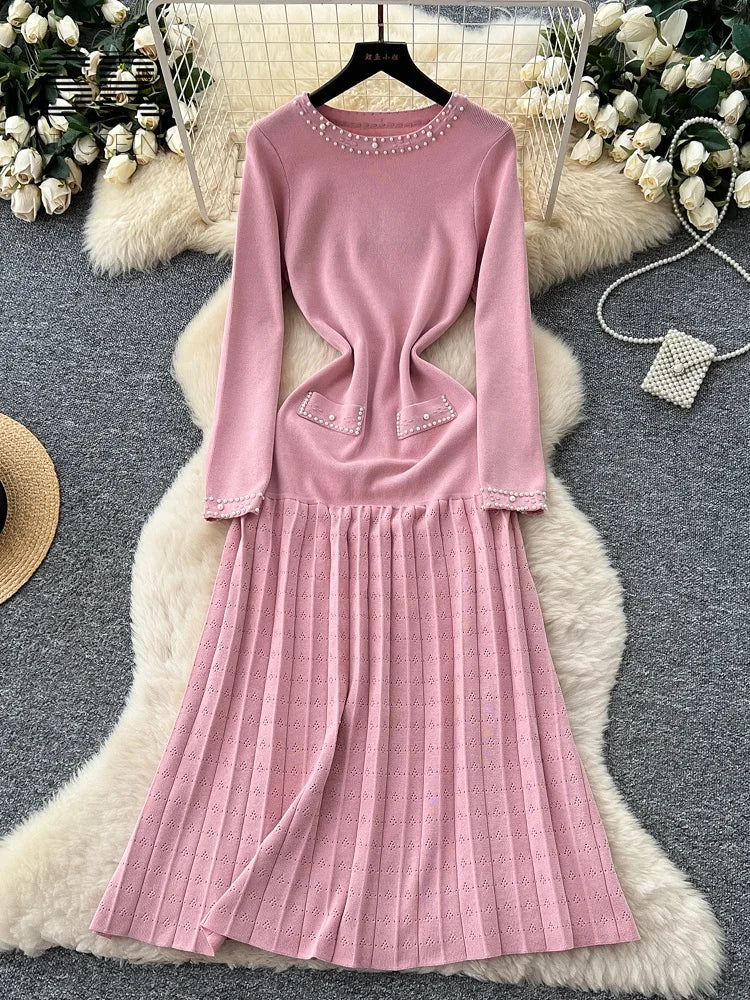 Winter Elastic Long Knitted Dress