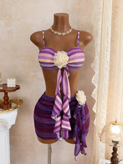 Sexy 3D Floral Bikini Set