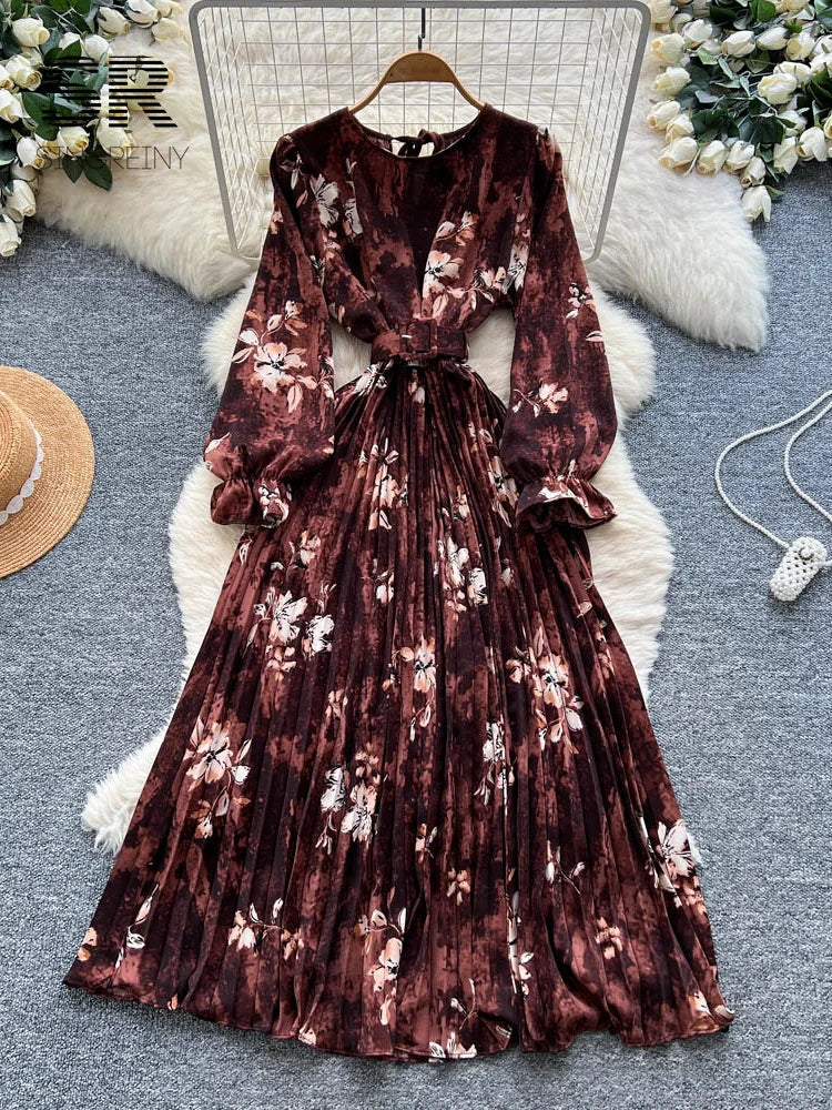 Vintage Floral Print Dress