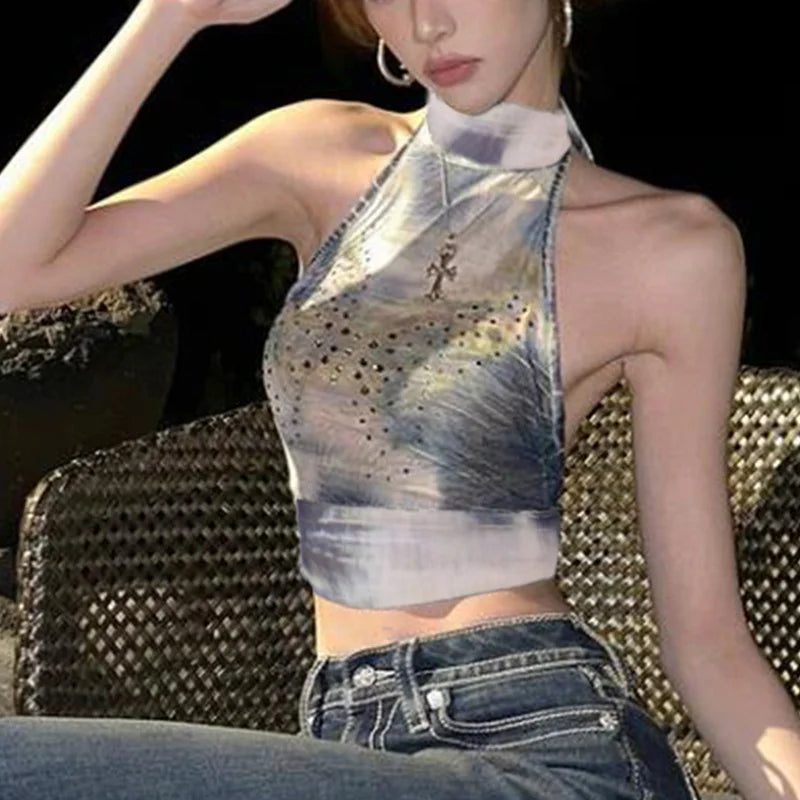 Lamuusaa Grunge Crop Tops