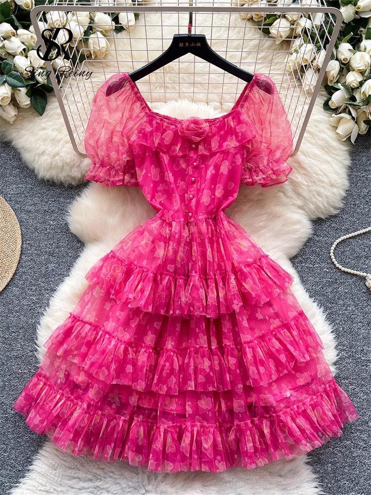 Female Mesh Cake Dress