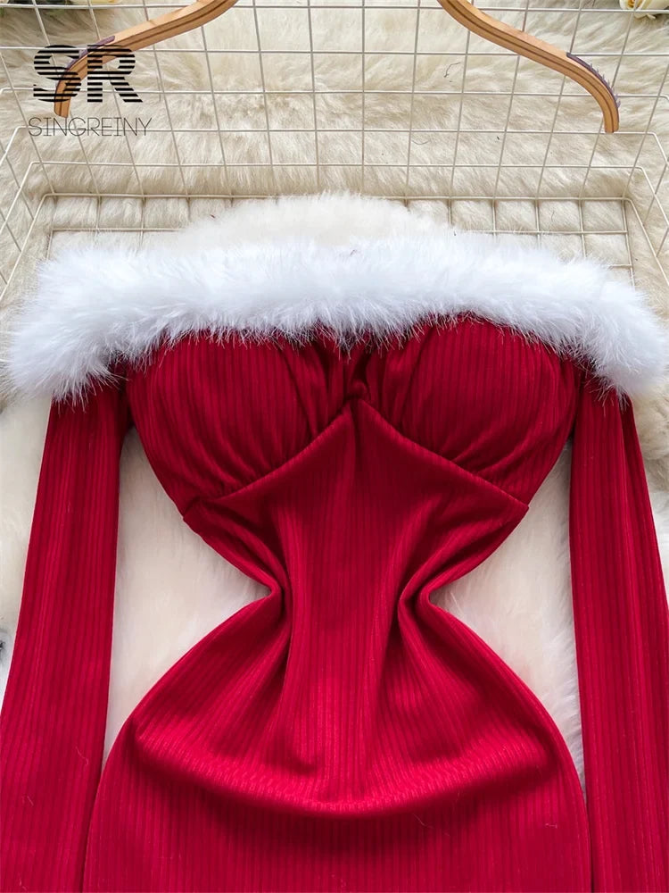 Ladies Christmas Red Dress