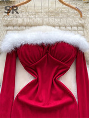 Ladies Christmas Red Dress