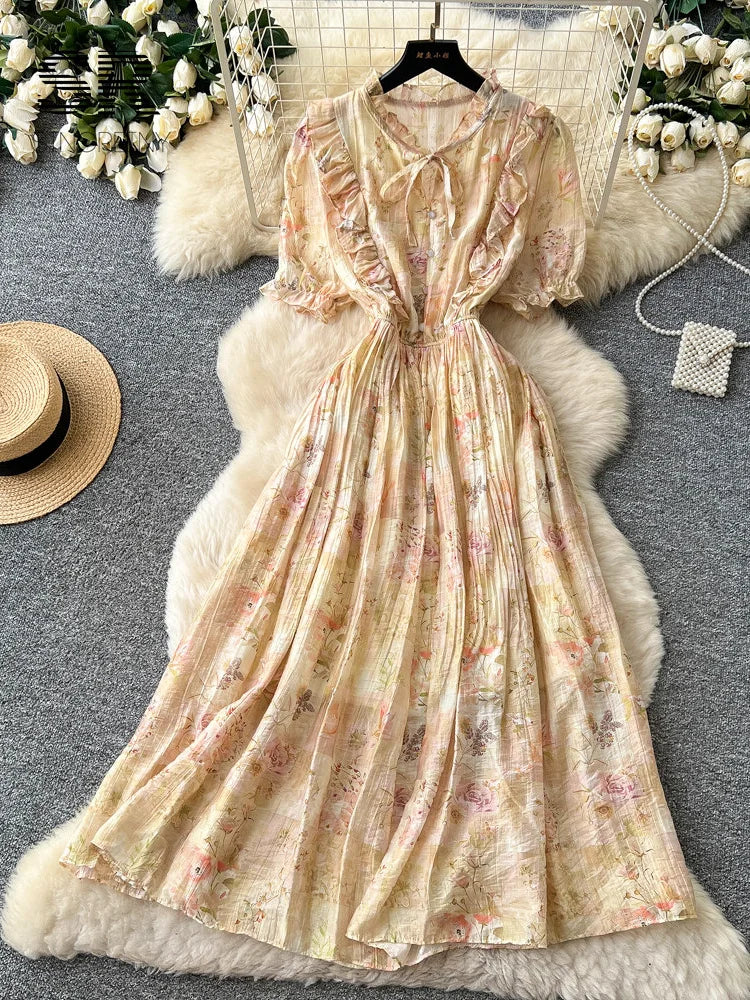 Romantic Holiday Floral Dress