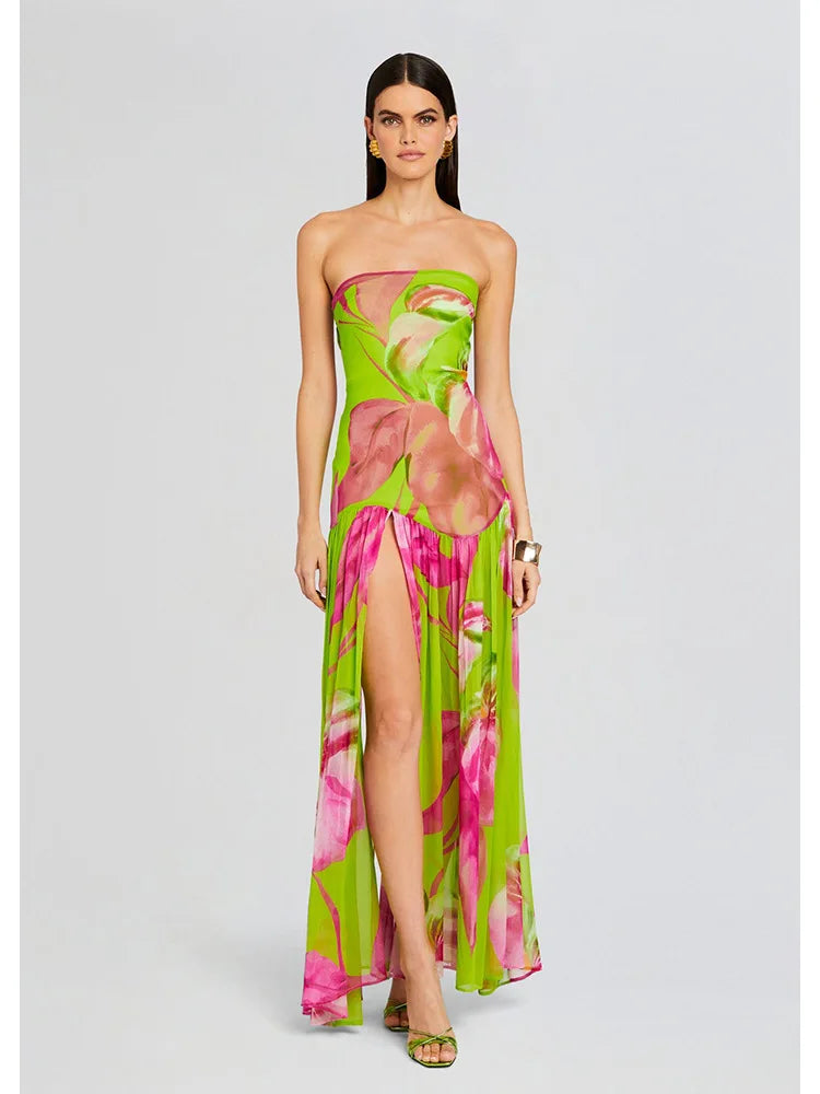 Retro Printed Long Dress