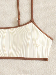 Sexy Beige Patchwork Bikini Set