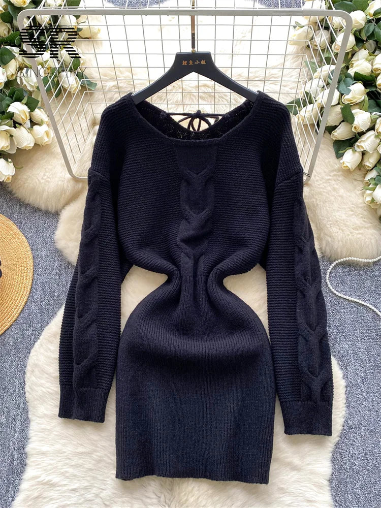 Twist Drill Knitted Dress