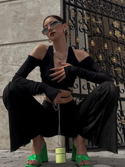 Sexy Black Crop Tops