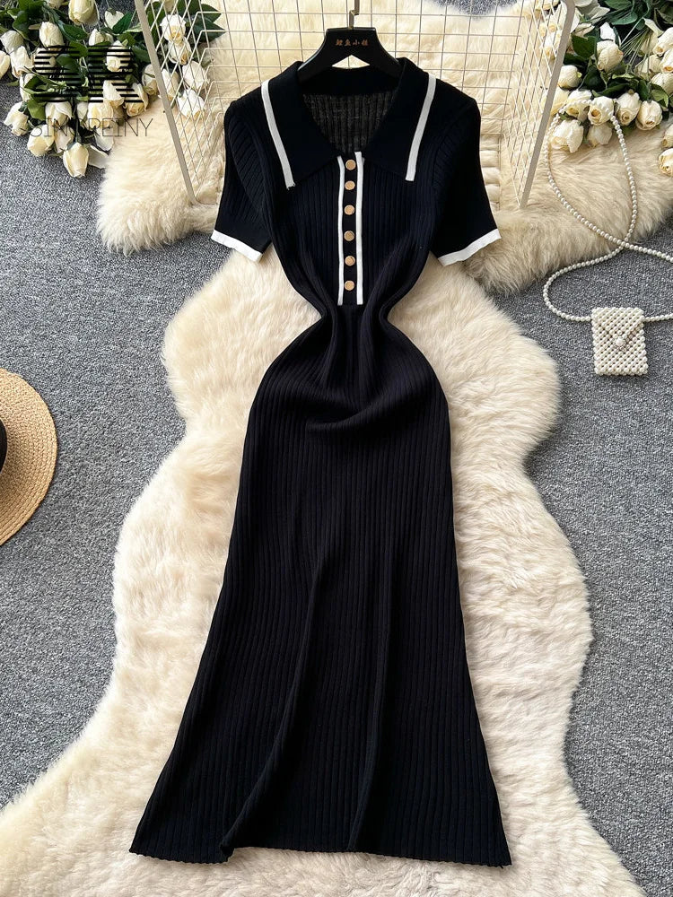 Knitting A-line Workwear Dress