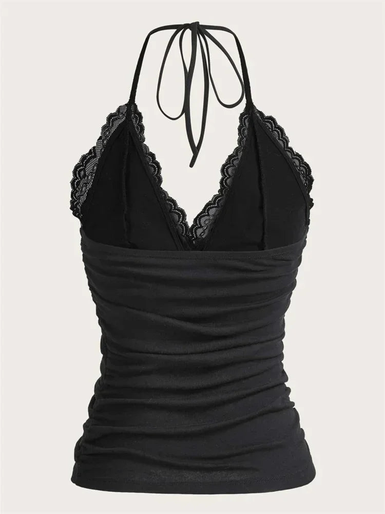 Lace V-neck Halter Top