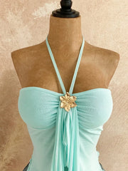 Blue Halter Neck Top