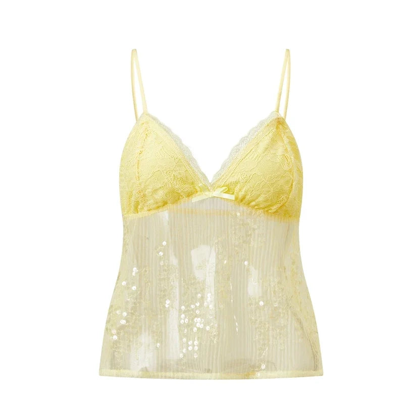 Sheer See Through Backless Tank Top