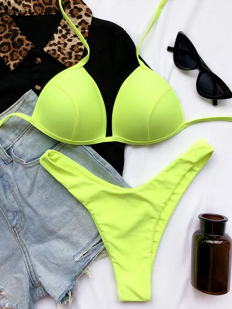 Halter Bra Cup Bikini