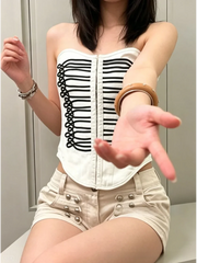 Cropped Strapless Tube Top
