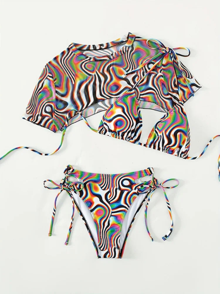Sexy Black Zebra Print Bikini Set