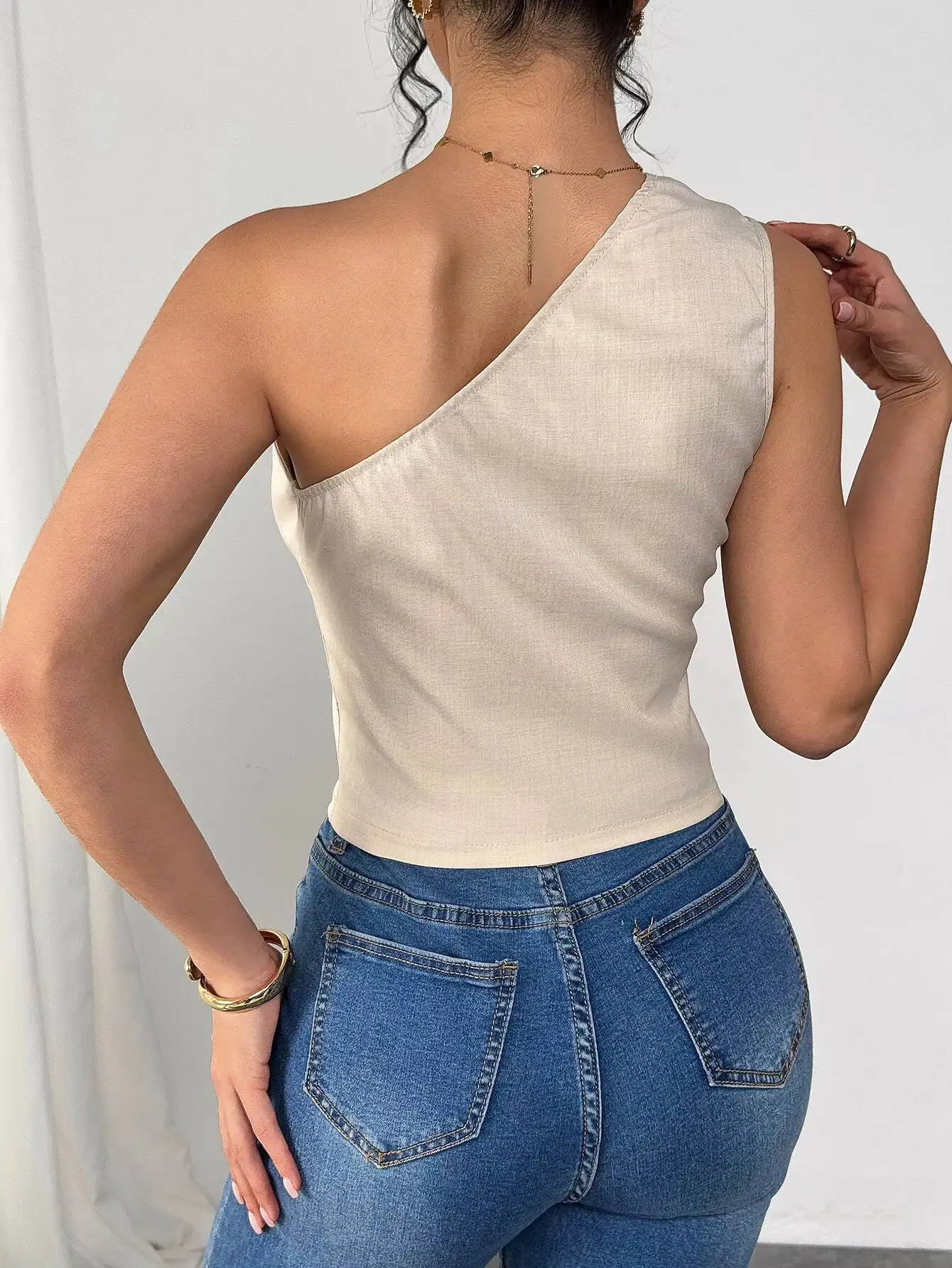 Women's Beige Crop Top